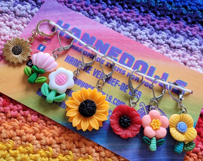 Flower stitch markers. These stitch markers are sold individually