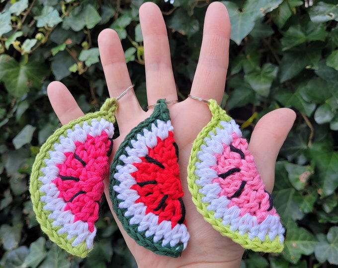 Watermelon keychain. Keychain. Sustainable keychain. Bag charm. Handmade keychain. Colorful keychain. Key