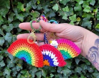 Rainbow keychain. Keychain. Sustainable keychain. Bag charm. Handmade keychain. Colorful keychain. Gift