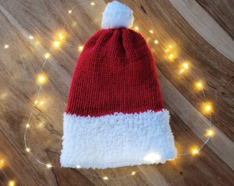 Lot De 3 Chapeaux Père Noël Tricotés - Bonnet Classique Doux Avec Pompon Pour Adultes, Fêtes & Noël