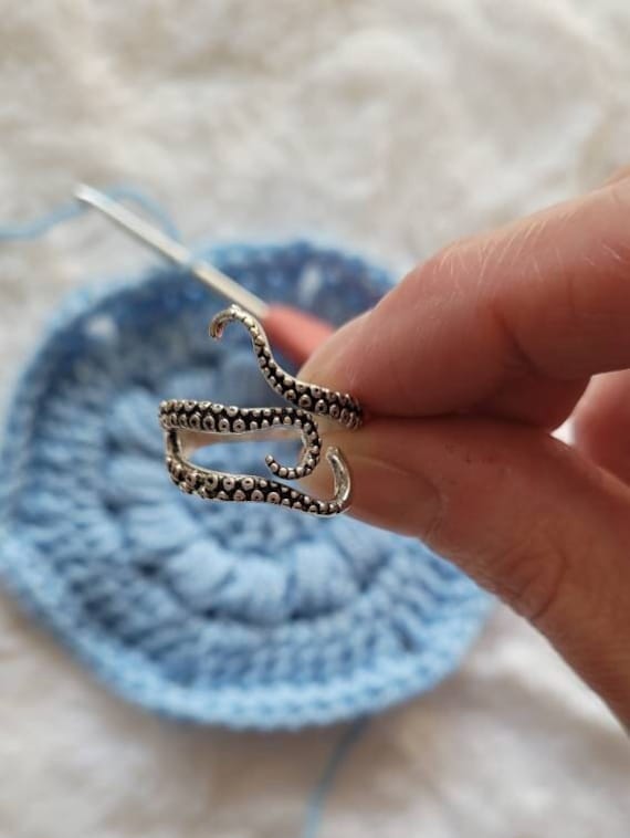 Octopus Crochet or Knitting Ring is a Yarn Tension Aid for