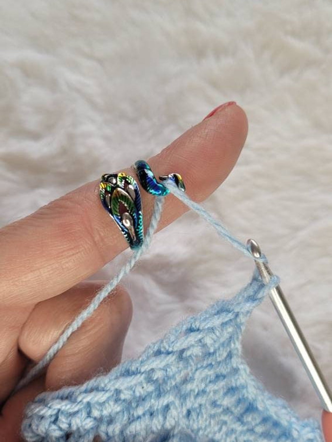 16Pcs Sewing Knitting Rings Decorative Finger Rings Crochet Knitting Rings