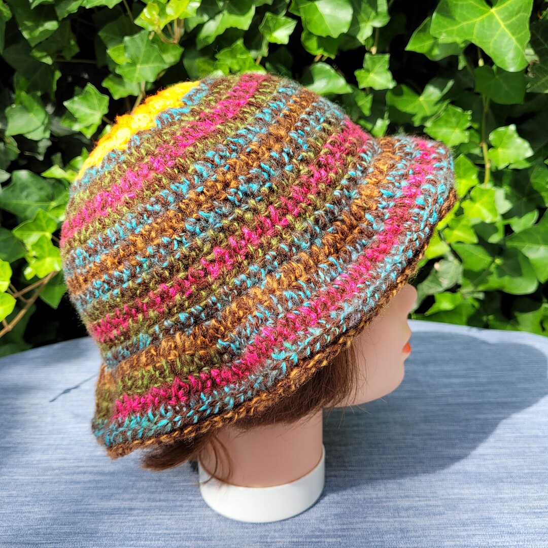 Sunflower Crochet Bucket Hat Etsy