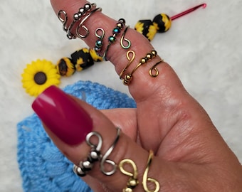 fidget crochet ring . fidget knitting ring . yarn tension aid . tension aid . gift DIY . crochet ring . knitting ring . fidget ring . hobby accessory .