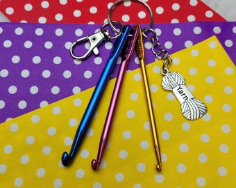 Crochet keychain. Keychain. Yarn keychain. Keyring. Handmade keychain. Colorful keychain. Gift