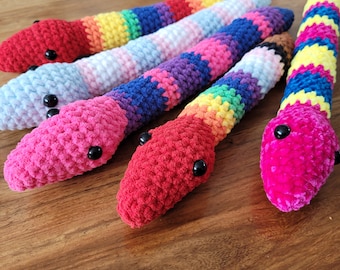 Crocheted Pride Snakes