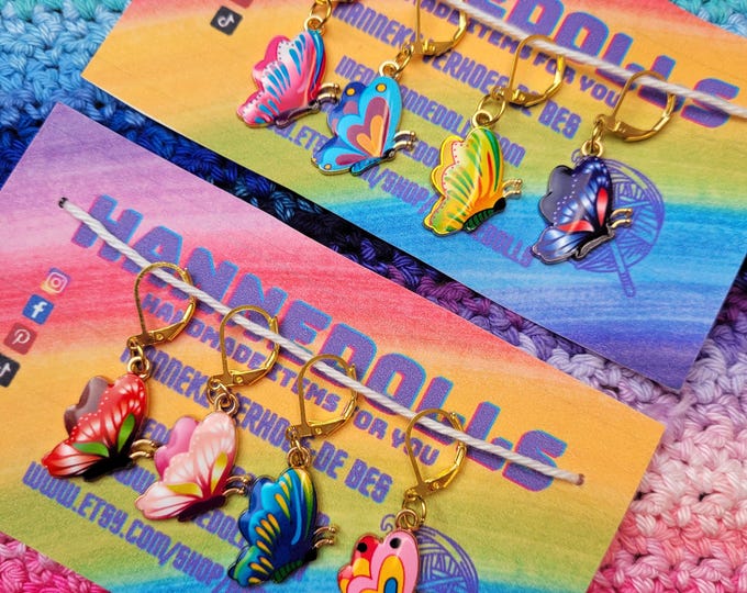 butterfly stitch marker . stitch marker for crochet and knitting . place markers . progress trackers . butterfly charm . row markers .