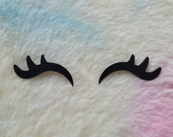 Unicorn Felt Eyelashes • Black Felt Eyelashes • Felt Lashes • Felt Eyelashes for Crocheted Soft Toys • Amigurumi felteyes • Feltlashes .