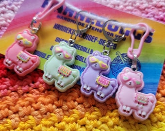 Llama stitch marker. Stitch marker for crochet and knitting. Place markers. Progress trackers. Llama charm. Row markers. Llama