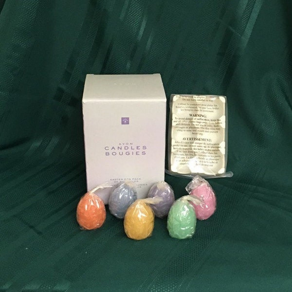 Vintage 2001 Avon Easter Egg Bougies Candles 6 Easter Eggs  and Carton