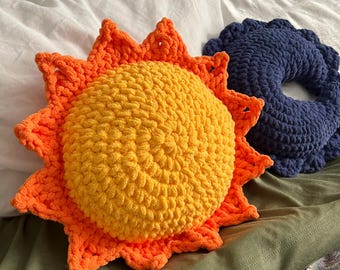 かぎ針編みパターン - サンシャイン枕かぎ針編みパターン、PDF 即時ダウンロード、縫わないシンプルなあみぐるみ/枕かぎ針編みパターン