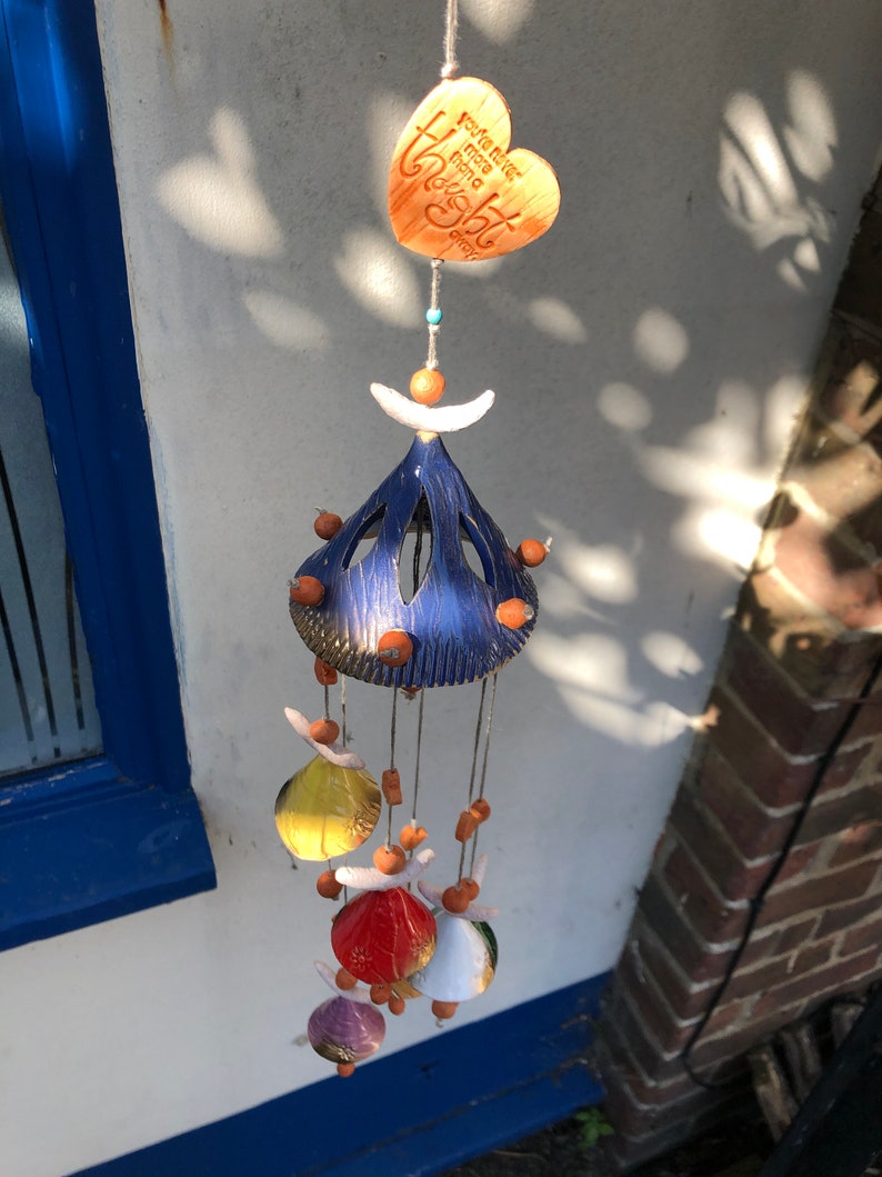 Wind Chime Ceramic Angel Wind Chimes Garden Chimes Guardian Etsy UK