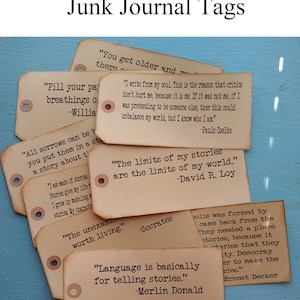 9 Writing Quote Tags for Junk Journals