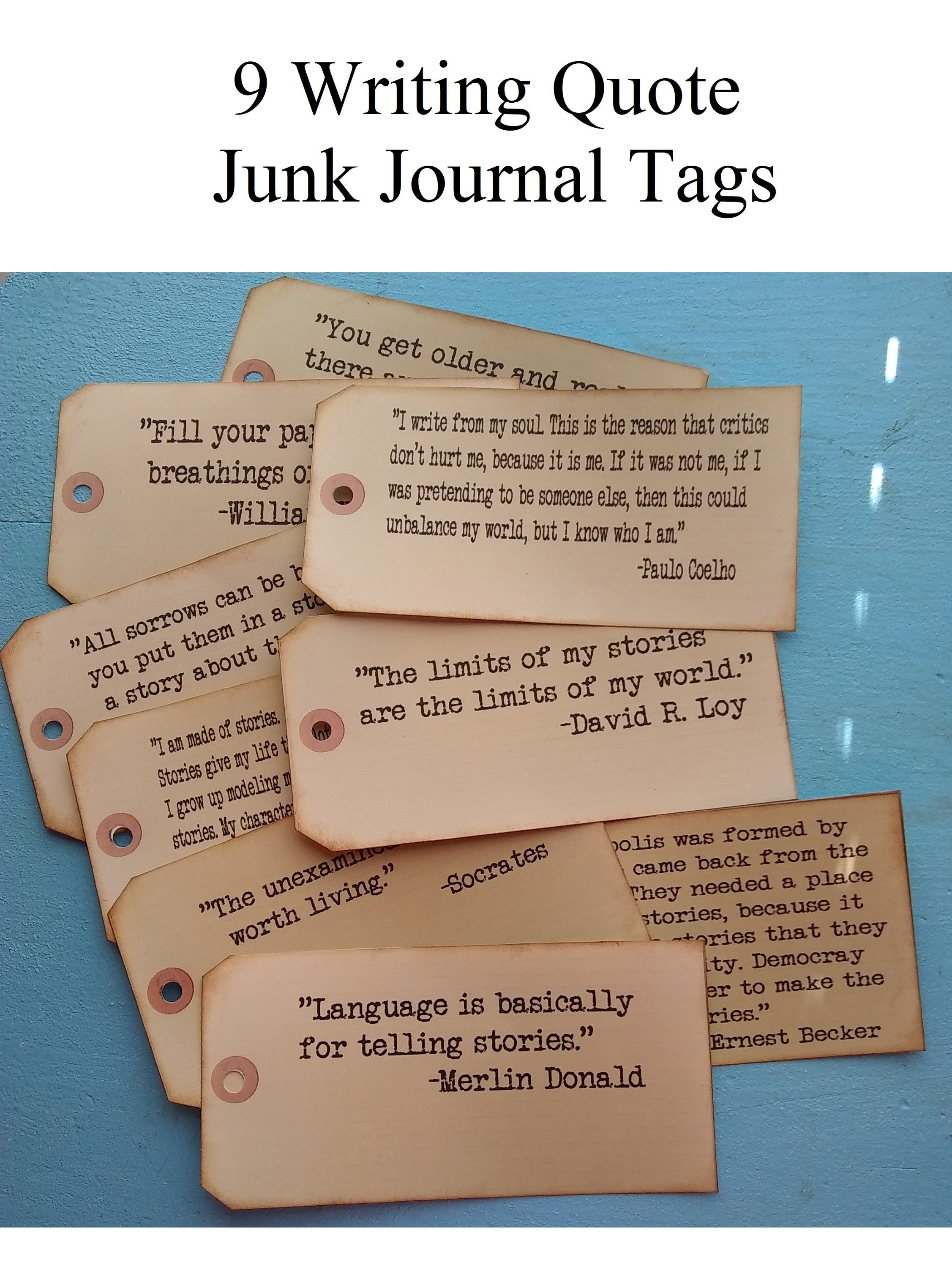9 Writing Quote Tags for Junk Journals Etsy