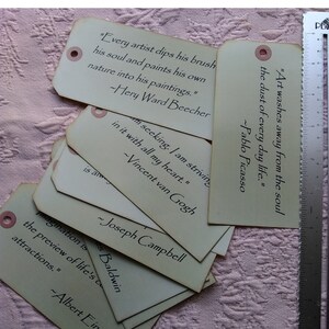 9 Art Quotes Tags for Junk Journals
