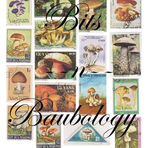 Sellos postales de hongos (matasellados para embellecer)