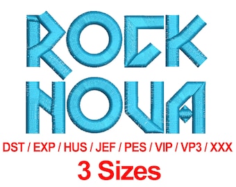 Rock Nova - 3 Sizes Machine Embroidery Designs Fonts Alphabets All Formats - Instant Downloads