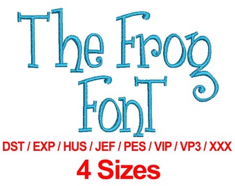 The Frog Font - Machine Embroidery Designs Fonts 4 Sizes Alphabets All Formats - Instant Download
