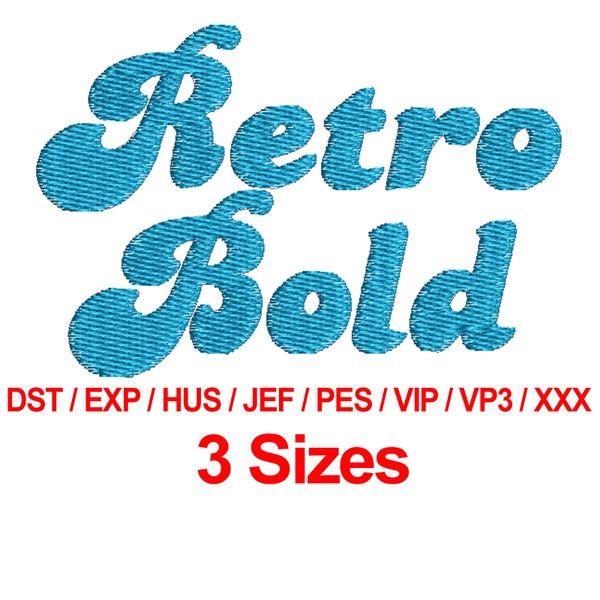 Retro Bold - 3 Sizes Machine Embroidery Design Fonts Alphabets All Formats - Instant Downloads