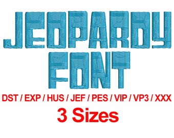 Jeopardy Font - 3 Sizes Machine Embroidery Designs Fonts Alphabets All Formats - Instant Downloads