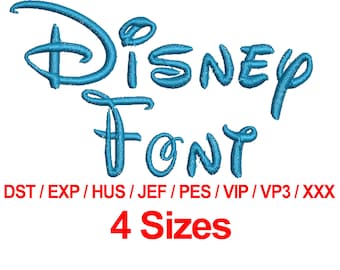 Disney Font - 4 Sizes Machine Embroidery Designs Fonts Alphabets All Formats - Instant Download
