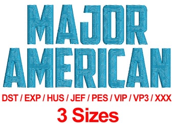 Major American - 3 Sizes Machine Embroidery Designs Fonts Alphabets All Formats - Instant Downloads
