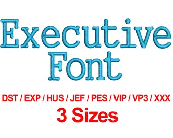 Executive Font - 3 Sizes Machine Embroidery Designs Fonts Alphabets All Formats - Instant Download