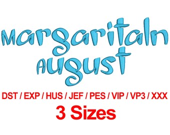 Margaritaln August - 3 Sizes Machine Embroidery Designs Fonts Alphabets All Formats - Instant Downloads