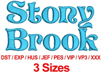 Stony Brook Font - Machine Embroidery Designs Fonts 3 Sizes Alphabets All Formats - Instant Download
