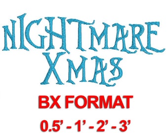 NightMare Xmas Font - 4 Sizes BX Embroidery Font, Machine Embroidery Font, BX Font - Best Seller Alphabets - Instant Download