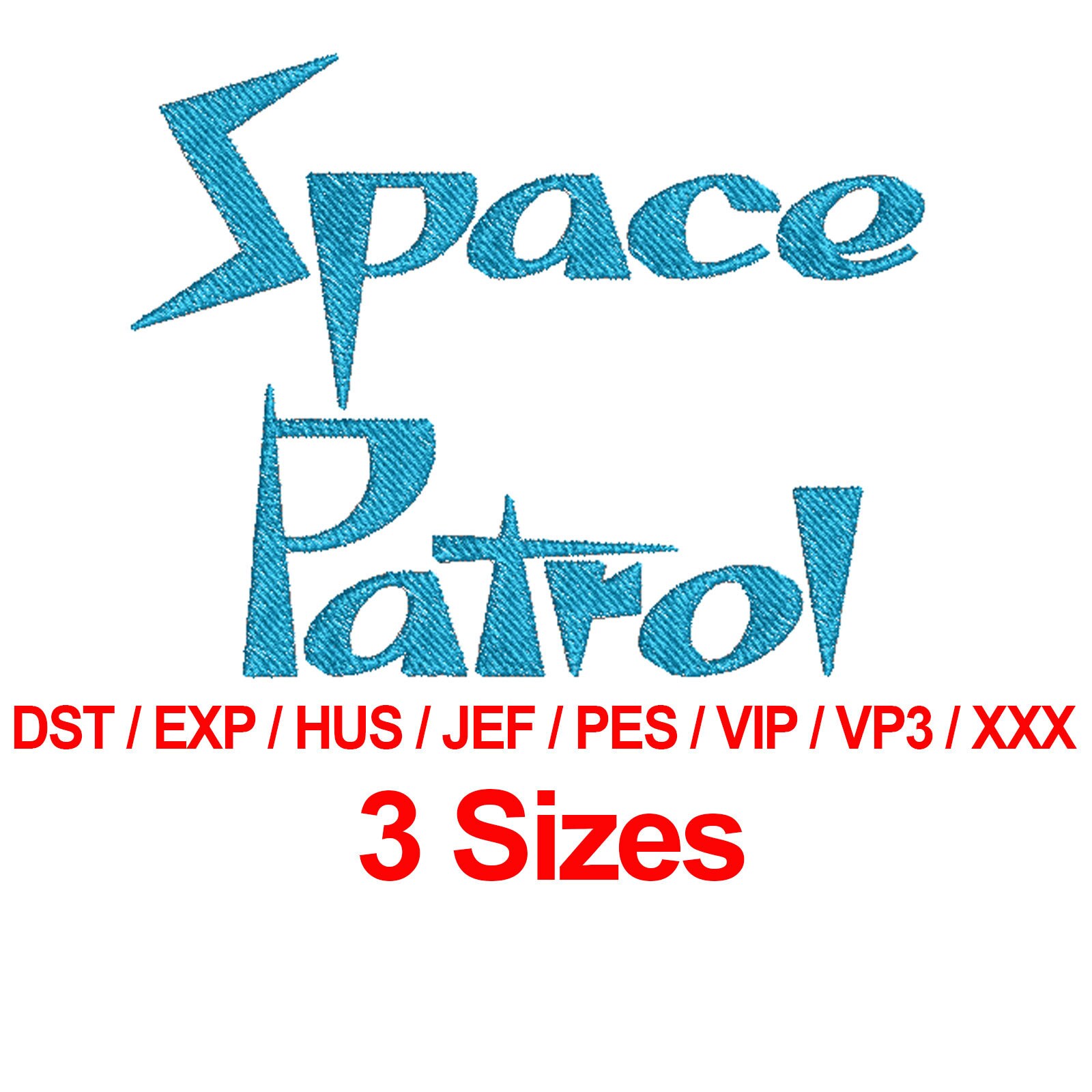 Space Patrol Font Machine Embroidery Design Fonts 3 Sizes Etsy