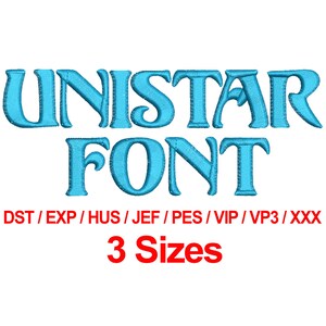 Unistar Font - Machine Embroidery Design Fonts 3 Sizes Alphabets All Formats - Instant Download