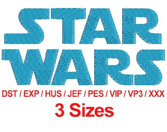 Star Wars Font - Machine Embroidery Design Fonts 3 Sizes Alphabets All Formats - Instant Download