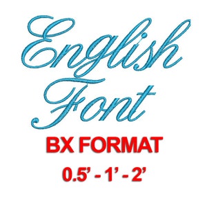Font inglese - 3 dimensioni Font ricamo BX, Font ricamo a macchina, Font BX - Alfabeti più venduti - Download immediato