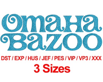 Ohama Bazoo - 3 Sizes Machine Embroidery Design Fonts Alphabets All Formats - Instant Downloads