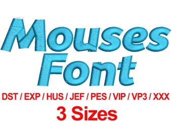 Mouses Font - Machine Embroidery Designs Embroidery Fonts 3 Sizes Dst Exp Hus Jef Pes Vip Vp3 Xxx - Instant Downloads
