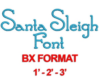 Santa Sleigh Font - 3 Sizes BX Embroidery Font, Machine Embroidery Font, BX Font - Best Seller Alphabets - Instant Download