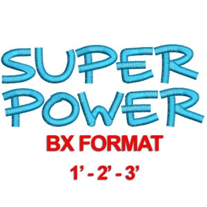 Super Power Font - 3 Sizes BX Embroidery Font, Machine Embroidery Font, BX Font - Best Seller Alphabets - Instant Download