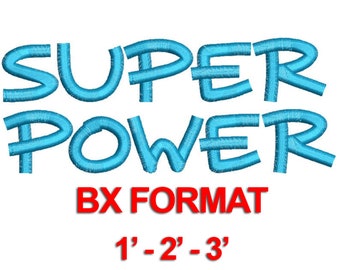 Super Power Font - 3 Sizes BX Embroidery Font, Machine Embroidery Font, BX Font - Best Seller Alphabets - Instant Download