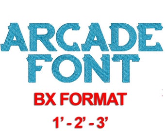 Arcade Font - 3 Sizes BX Embroidery Font, Machine Embroidery Font, BX Font - Best Seller Alphabets - Instant Download