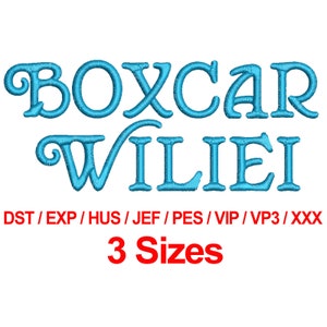 Boxcar Willie Font- 3 Sizes Machine Embroidery Design Fonts Alphabets ...