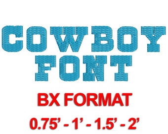 Cowboy Font - 4 Sizes BX Embroidery Font, Machine Embroidery Font, BX Font - Best Seller Alphabets - Instant Download