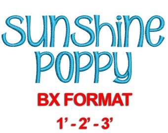 Sunshine Poppy Font - 3 Sizes BX Embroidery Font, Machine Embroidery Font, BX Font - Best Seller Alphabets - Instant Download