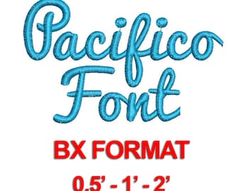Pacifico Font - 3 Sizes BX Embroidery Font, Machine Embroidery Font, BX Font - Best Seller Alphabets - Instant Download