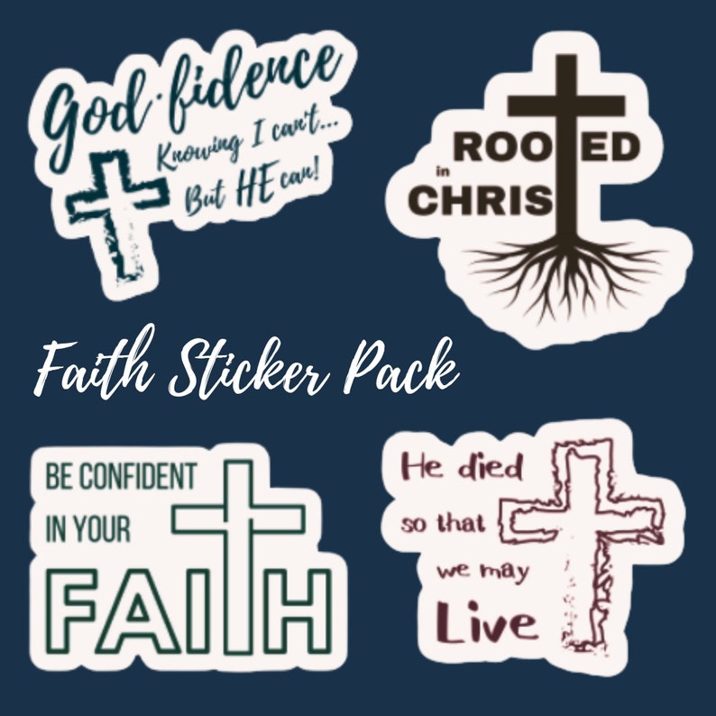 Faith Sticker Pack Christian Sticker Religious Decal Etsy