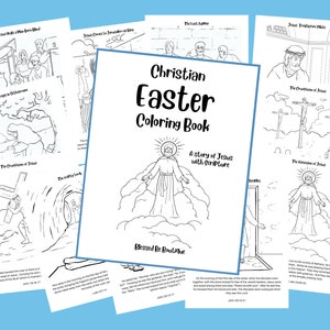 Christian Easter Coloring Book | Easter Digital Download Pages | Crucifixion of Jesus Christ | Inspirational Bible Printables | Downloads