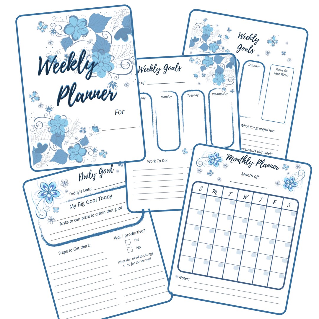 Undated Printable Planner Download | Daily Weekly Monthly | Work