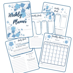 Undated Printable Planner Download | Daily Weekly Monthly | Work | Personal | PDF 8.5x11 Letter Size Notebook