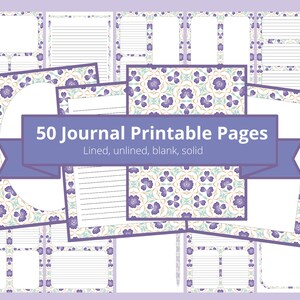Spring Floral Journal Pages | Digital Download | Flower Pages | Undated Journal | Printable Junk Journal | Lined, Blank and Unlined Pages