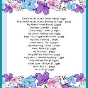 Mental Health Journal Printable Download | Self-care Therapy Digital ...